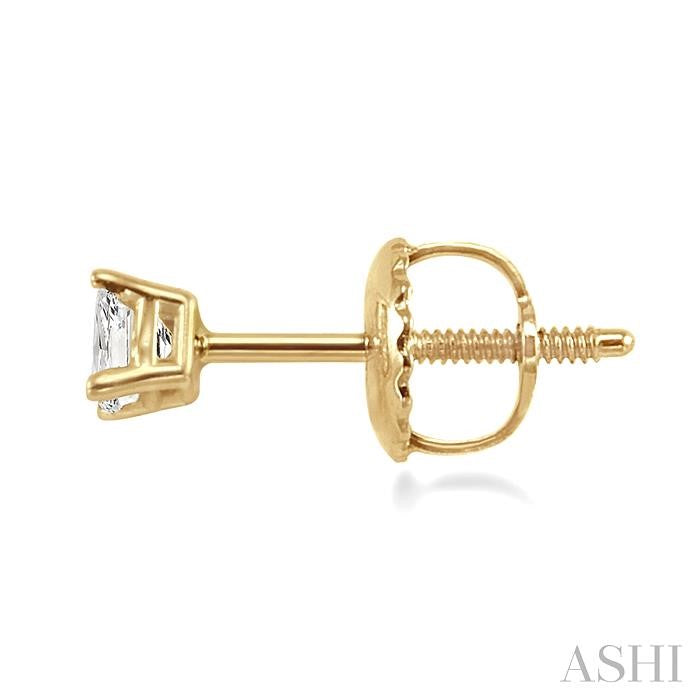 1/4 Ctw Princess Cut Diamond Stud Earrings in 14K Yellow Gold