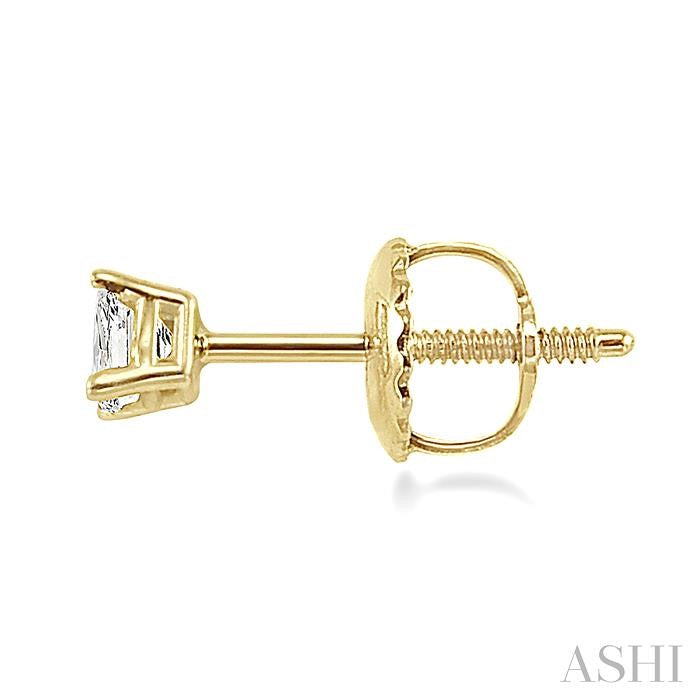 1/4 Ctw Princess Cut Diamond Stud Earrings in 14K Yellow Gold