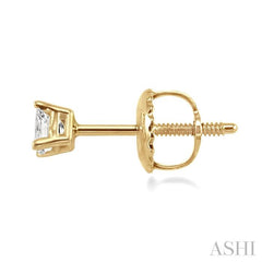 1/4 Ctw Princess Cut Diamond Stud Earrings in 14K Yellow Gold