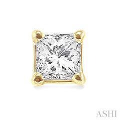 1/3 Ctw Princess Cut Diamond Stud Earrings in 14K Yellow Gold