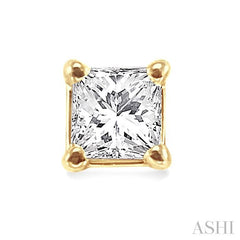 1/3 Ctw Princess Cut Diamond Stud Earrings in 14K Yellow Gold