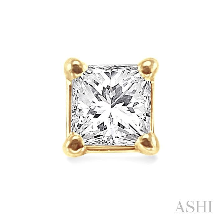 1/2 Ctw Princess Cut Diamond Stud Earrings in 14K Yellow Gold
