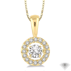 1/3 ctw Diamond Emotion Pendant in 14K Yellow Gold with Chain
