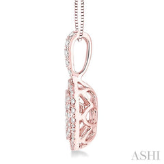 1/2 Ctw Diamond Emotion Pendant in 14K Rose Gold with Chain