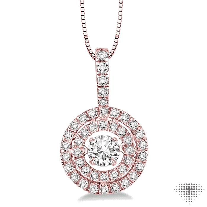 1/2 Ctw Diamond Emotion Pendant in 14K Rose Gold with Chain