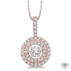 1/2 Ctw Diamond Emotion Pendant in 14K Rose Gold with Chain