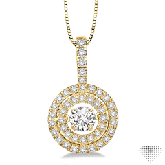 1/2 Ctw Diamond Emotion Pendant in 14K Yellow Gold with Chain