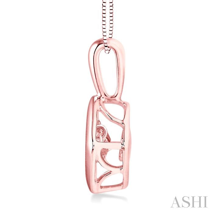 1/5 Ctw Round Cut Diamond Emotion Pendant in 14K Rose Gold with Chain