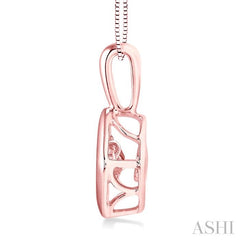 1/5 Ctw Round Cut Diamond Emotion Pendant in 14K Rose Gold with Chain