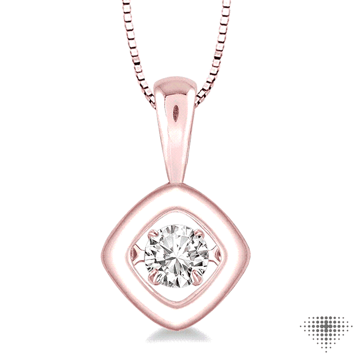 1/5 ctw Round Cut Diamond Emotion Pendant in 14K Rose Gold with Chain