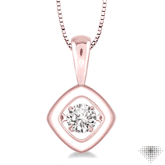 1/5 ctw Round Cut Diamond Emotion Pendant in 14K Rose Gold with Chain