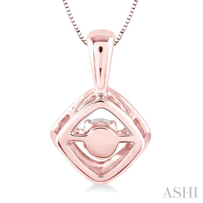 1/5 Ctw Round Cut Diamond Emotion Pendant in 14K Rose Gold with Chain