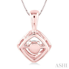 1/5 Ctw Round Cut Diamond Emotion Pendant in 14K Rose Gold with Chain