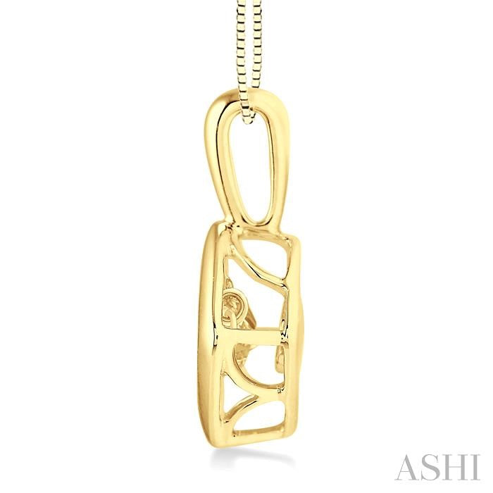 1/5 Ctw Round Cut Diamond Emotion Pendant in 14K Yellow Gold with Chain