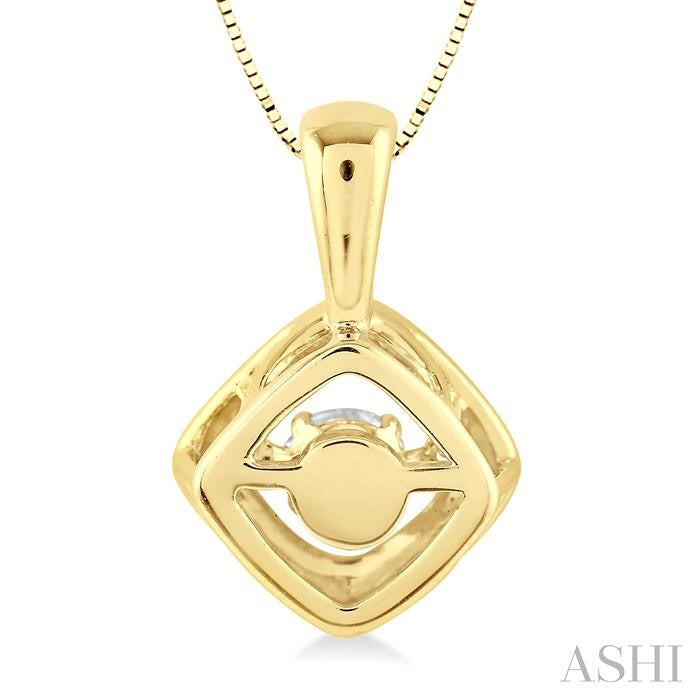 1/5 ctw Round Cut Diamond Emotion Pendant in 14K Yellow Gold with Chain