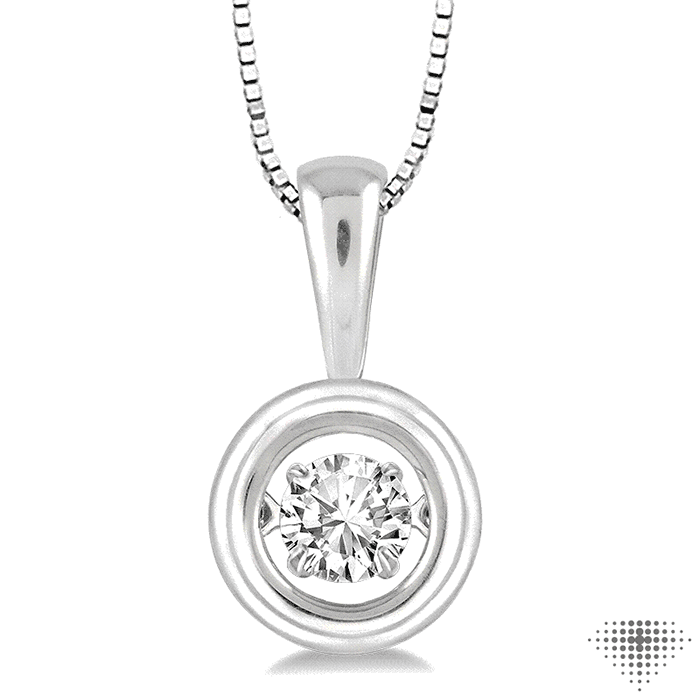 1/5 Ctw Diamond Emotion Pendant in 14K White Gold with Chain