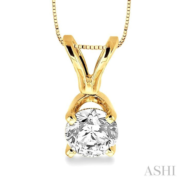 Round Shape Diamond Solitaire Pendant