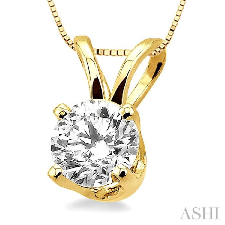 Round Shape Diamond Solitaire Pendant