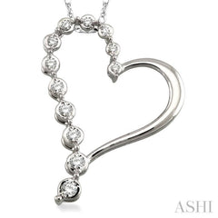 Heart Shape Half Journey Diamond Fashion Pendant