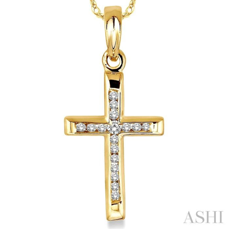 Channel Set Cross Diamond Pendant