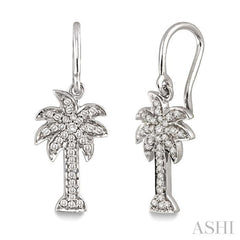 Palm Tree Diamond Fashion Earrings