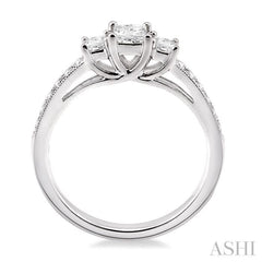 Princess Shape Past Present & Future Diamond Engagement Ring