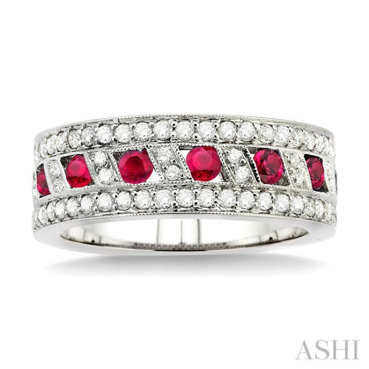 Gemstone & Diamond Wedding Band