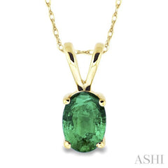 Oval Shape Gemstone Solitaire Pendant