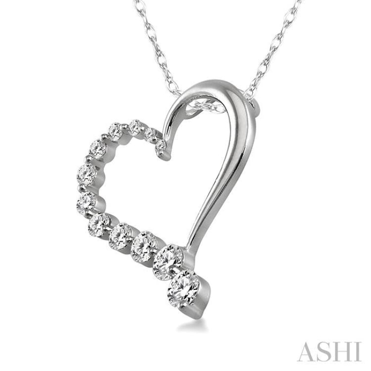 Heart Shape Half Journey Diamond Fashion Pendant