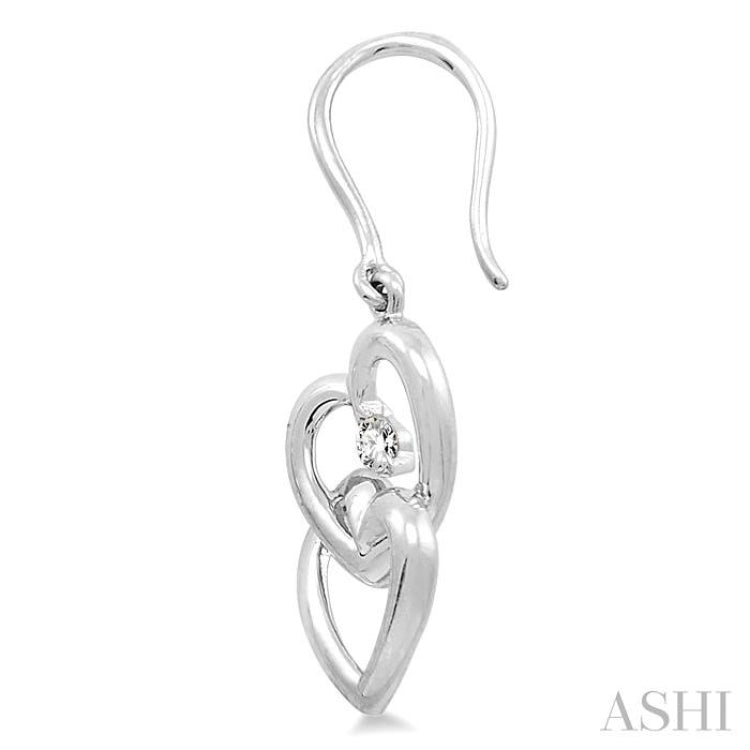 Twin Heart Shape Diamond Fashion Earrings