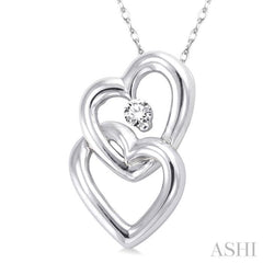 Twin Heart Shape Diamond Fashion Pendant