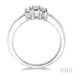 Round Shape Past Present & Future Diamond Engagement Ring