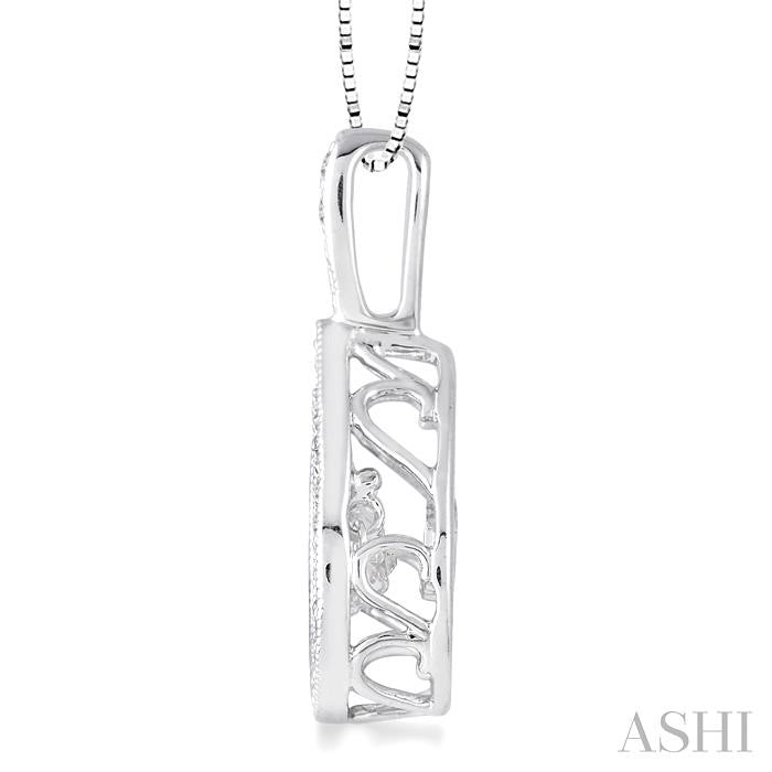 1/3 ctw Diamond Emotion Pendant in 14K White Gold with Chain
