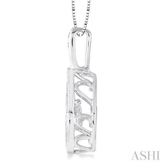 1/3 ctw Diamond Emotion Pendant in 14K White Gold with Chain