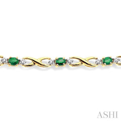 Oval Shape Gemstone & Diamond Bracelet