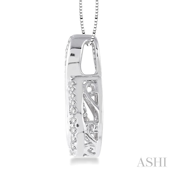 3/8 ctw Diamond Emotion Pendant in 14K White Gold with Chain