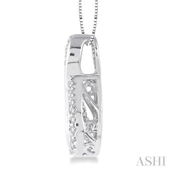 3/8 ctw Diamond Emotion Pendant in 14K White Gold with Chain