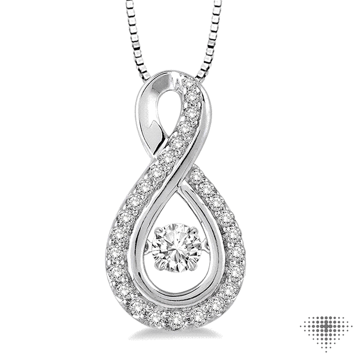 3/8 ctw Diamond Emotion Pendant in 14K White Gold with Chain