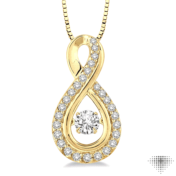 3/8 ctw Diamond Emotion Pendant in 14K Yellow Gold with Chain