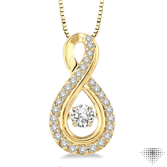3/8 ctw Diamond Emotion Pendant in 14K Yellow Gold with Chain