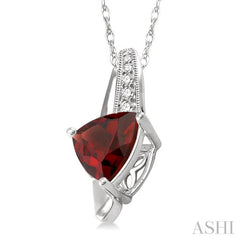 Trillion Shape Gemstone & Diamond Pendant