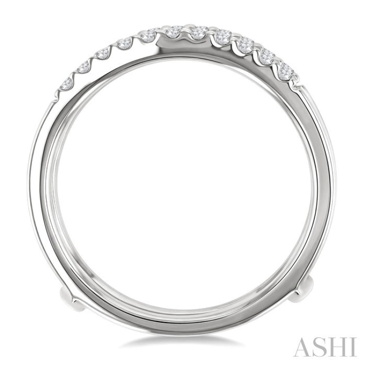 1/3 Ctw Round Cut Diamond Insert Ring in 14K White Gold