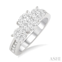 Round Shape Past Present & Future Lovebright Essential Diamond Ring