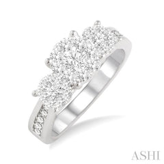 Round Shape Past Present & Future Lovebright Essential Diamond Ring