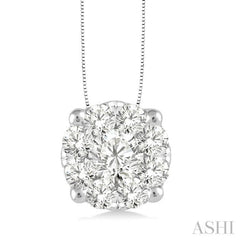 Round Shape Lovebright Essential Diamond Solitaire Pendant