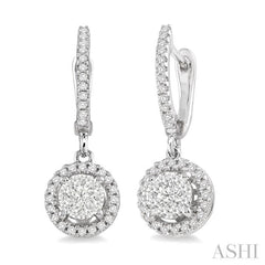 Round Shape Halo Lovebright Diamond Earrings