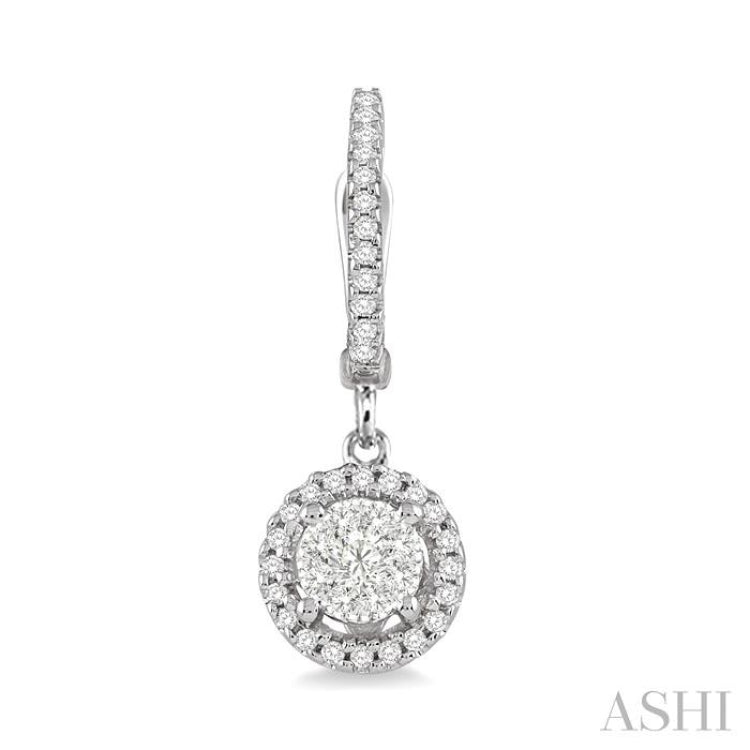 Round Shape Halo Lovebright Diamond Earrings