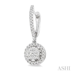 Round Shape Halo Lovebright Diamond Earrings