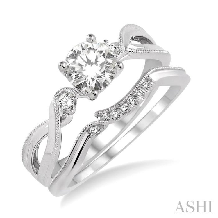 Round Shape Diamond Wedding Set