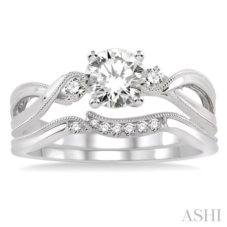 Round Shape Diamond Wedding Set